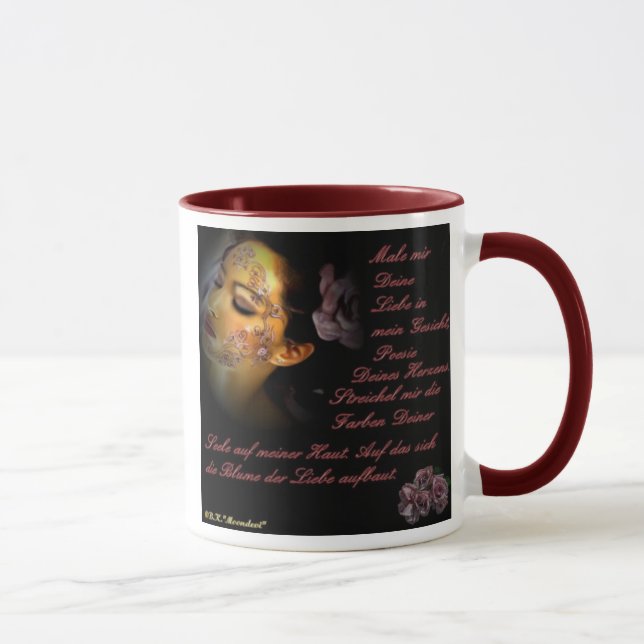 Blume der Liebe auf der Haut Tasse (Rechts)