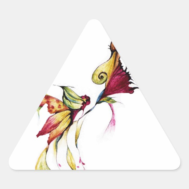 Blume der Liebe Dreieckiger Aufkleber (Vorderseite)