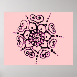 Blume der Liebe (Henna) (rosa) Poster