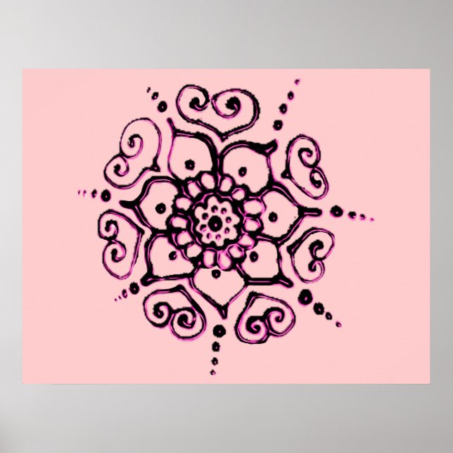 Blume der Liebe (Henna) (rosa) Poster (Vorne)