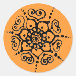 Blume der Liebe (Henna) Runder Aufkleber