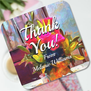 Blume der Liebe PM0001 Quadratischer Aufkleber