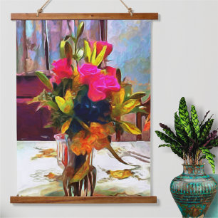 Blume der Liebe PM0001 Wandteppich Mit Holzrahmen