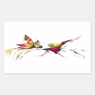 Blume der Liebe Rechteckiger Aufkleber