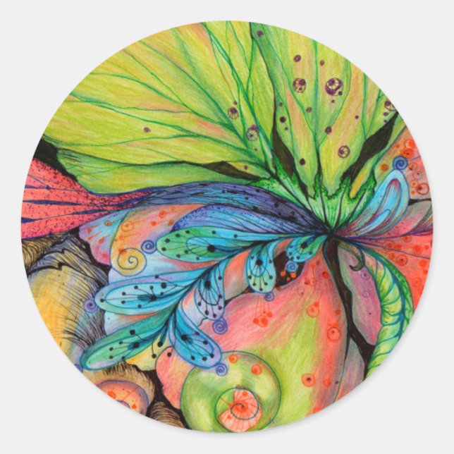 Blume der Liebe Runder Aufkleber (Vorderseite)