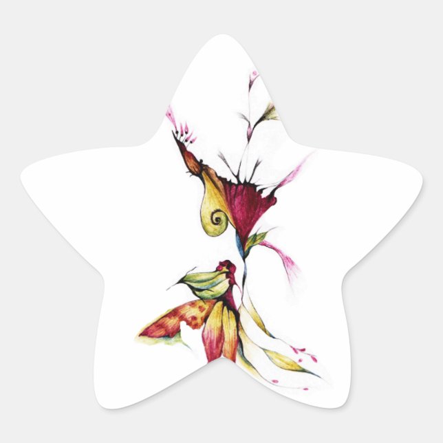 Blume der Liebe Stern-Aufkleber (Vorderseite)