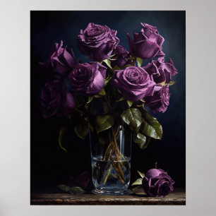 Blume der lila Rose Art Print Poster