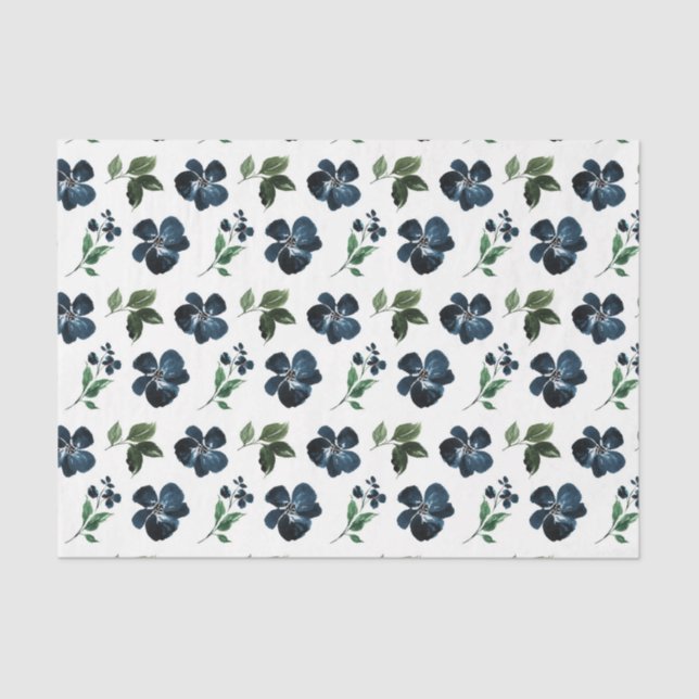 Blume der Marine mit grünen Blätter Seidenpapier (Vorderseite)