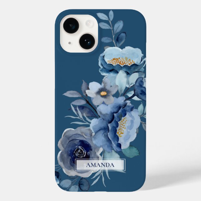 Blume der Marine | Personalisierter Name Case-Mate iPhone Hülle (Rückseite)
