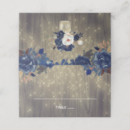 Blume der Marine Rustic Wood Mason Jar Wedding Platzkarte