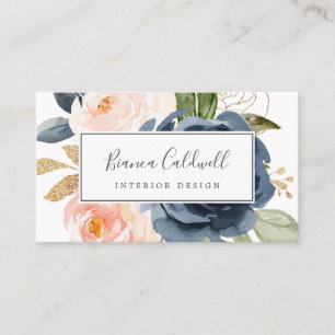 Blume der Marine   White Business Card Visitenkarte