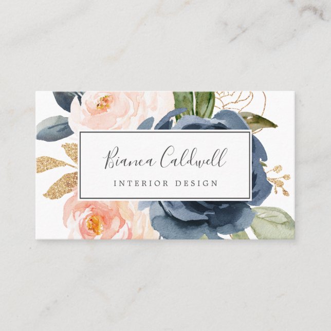 Blume der Marine | White Business Card Visitenkarte (Vorderseite)