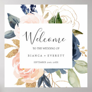 Blume der Marine   White Welcome Wedding Poster