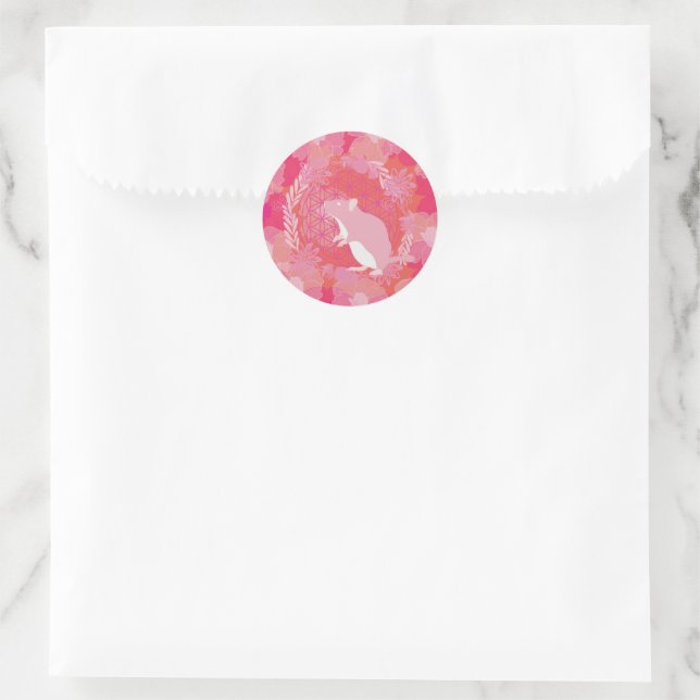 Blume der Maus Runder Aufkleber (Tasche)