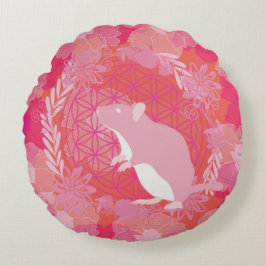 Blume der Maus Rundes Kissen