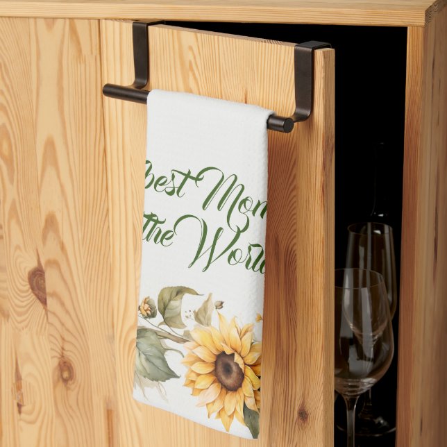 Blume der Mutter Sonnenblumen Wasserfarbe Geschirrtuch (Drittel gefaltet)