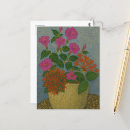 Blume der Nadel und Blume um vier Uhr Postkarte