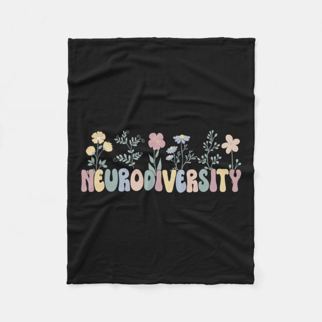 Blume der Neurodität Autismus Neurodivergent Fleecedecke (Vorderseite)
