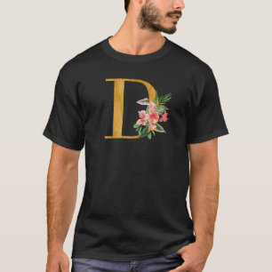 Blume der niedlichen Monogramm-Anfangsbuchstaben H T-Shirt
