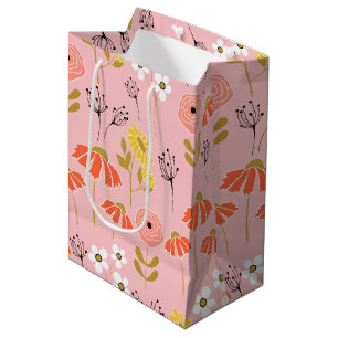 Blume der orangen und gelben Doodle Mittlere Geschenktüte