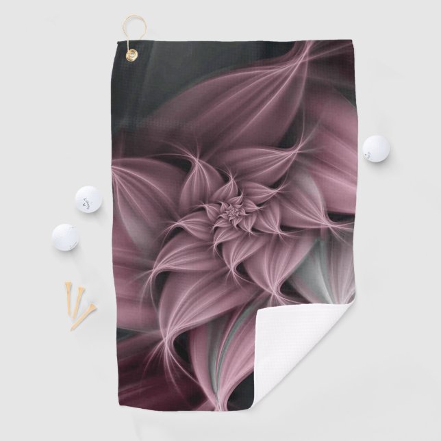 Blume der phantastischen Rose Fraktal Golfhandtuch (Insitu)
