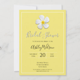 Blume der Plumeria auf Gelb, Brautparty Einladung