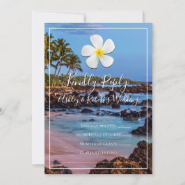Blume der Plumeria mit Tropical Beach, UAWG Einladung