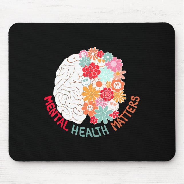 Blume der psychischen Gesundheit Hirn Selbstmordge Mousepad (Vorne)
