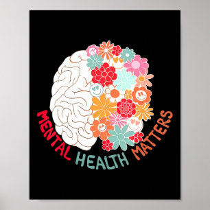Blume der psychischen Gesundheit Hirn Selbstmordge Poster