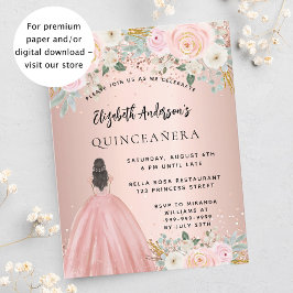 Blume der Quinceanera-Rose ziehen Einladung zum Ha