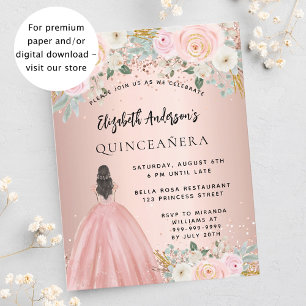 Blume der Quinceanera-Rose ziehen Einladung zum Ha Flyer