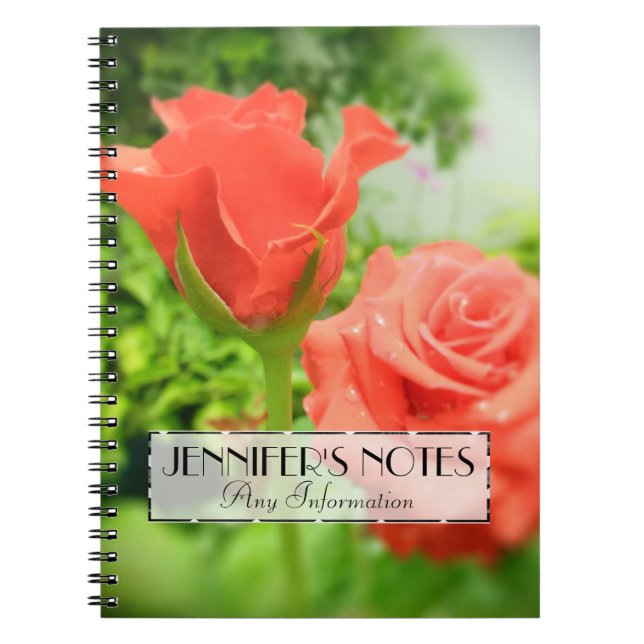 Blume der romantischen Rose Notizblock (Vorderseite)