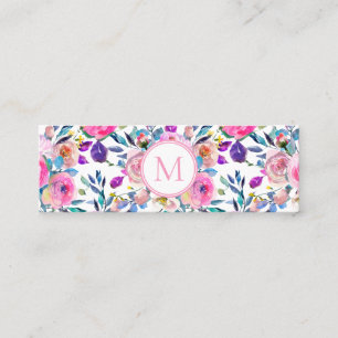 Blume der rosa Monogramme Mini Visitenkarte