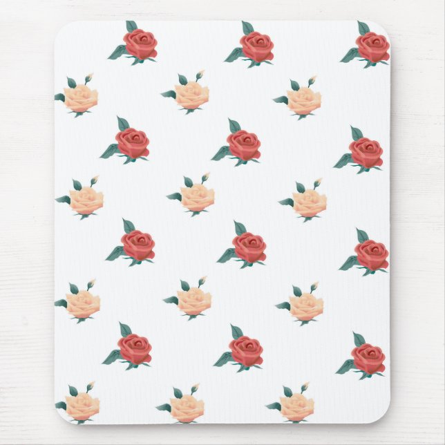 Blume der Rose auf weißem Hintergrund Mousepad (Vorne)