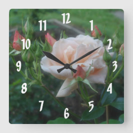 Blume der Rose Quadratische Wanduhr