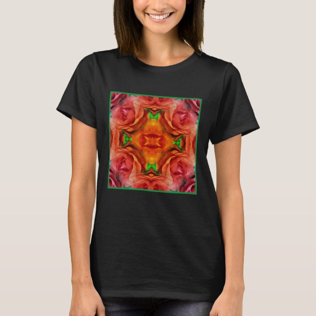 Blume der rote Rose Abstrakte Natur beeinträchtigt T-Shirt (Vorderseite)