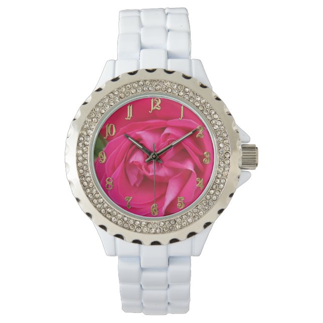 Blume der rote Rose Armbanduhr (Vorderseite)