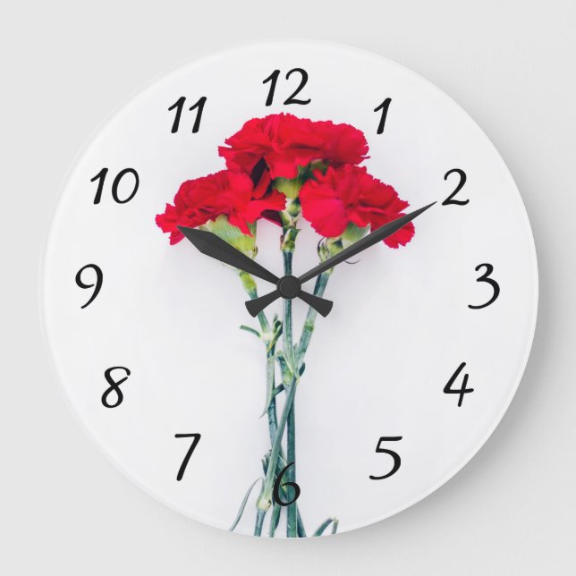 Blume der roten Narbe Große Wanduhr (Vorderseite)