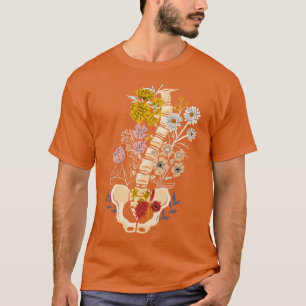 Blume der Rückenwirbelsäule Floraloroorthopädische T-Shirt