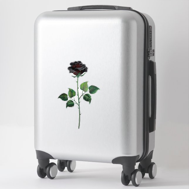 Blume der schwarzen Rose Aufkleber (Koffer)