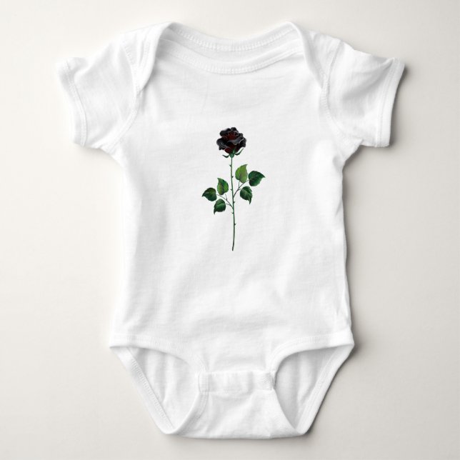 Blume der schwarzen Rose Baby Strampler (Vorderseite)