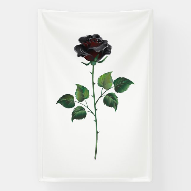 Blume der schwarzen Rose Banner (Vertikal)