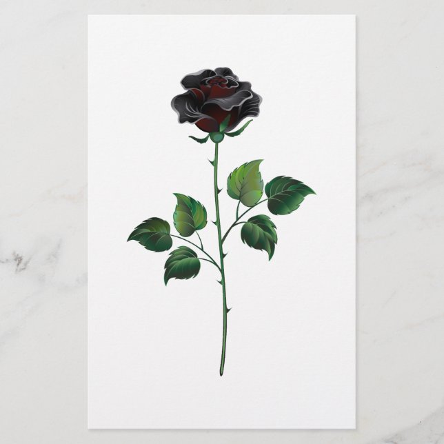 Blume der schwarzen Rose Briefpapier (Vorderseite)