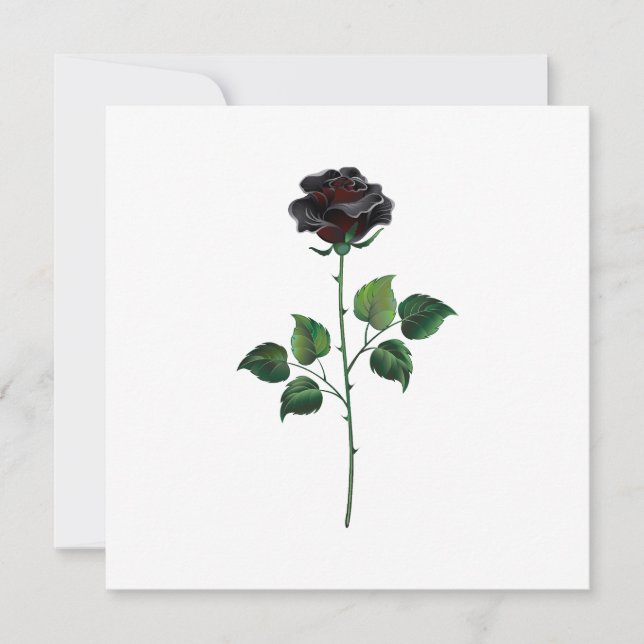 Blume der schwarzen Rose Dankeskarte (Vorderseite)