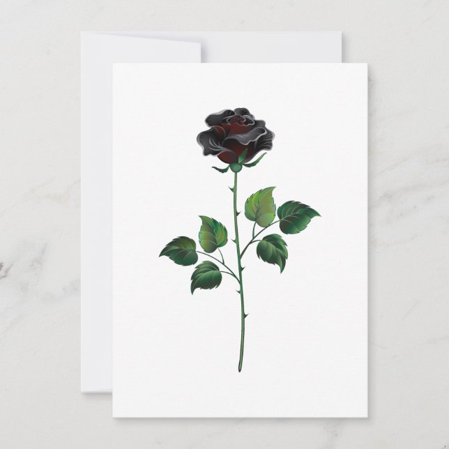 Blume der schwarzen Rose Dankeskarte (Vorderseite)