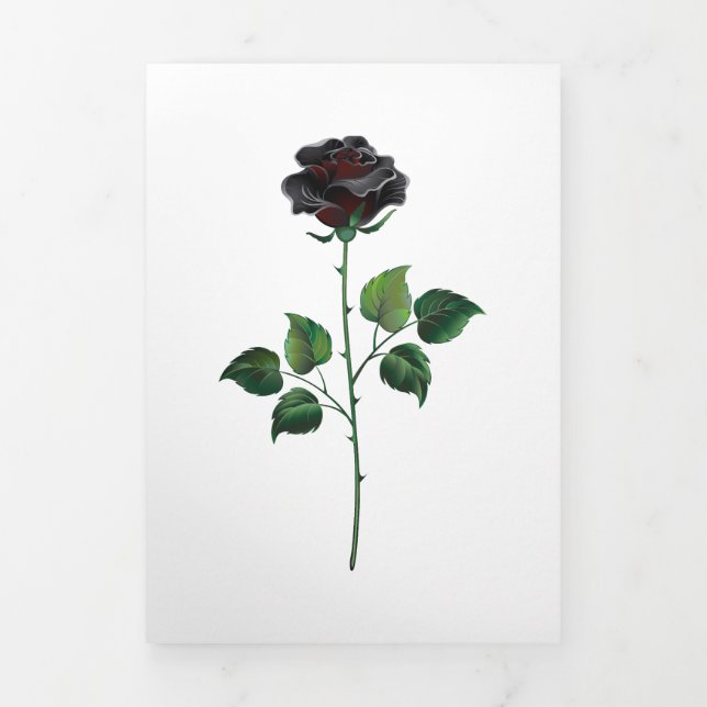 Blume der schwarzen Rose Dreifach Gefaltete Urlaubskarte (Cover)
