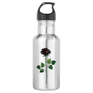 Blume der schwarzen Rose Edelstahlflasche