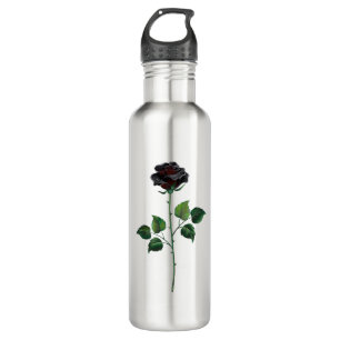 Blume der schwarzen Rose Edelstahlflasche
