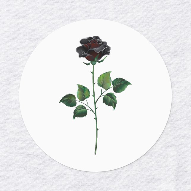 Blume der schwarzen Rose Etiketten (Design 3)