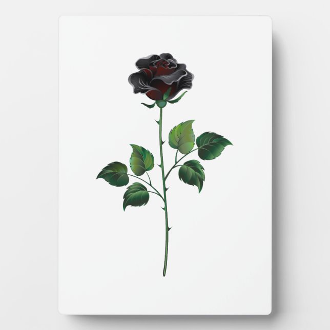 Blume der schwarzen Rose Fotoplatte (Vorderseite)